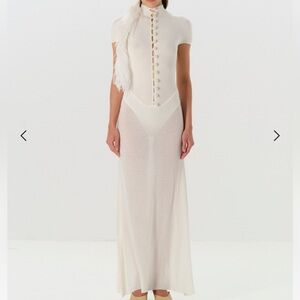 Manuri Mia cashmere blend dress ivory